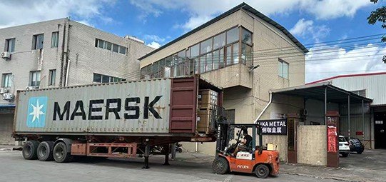 MAERSK container being loaded at LIKA METAL factory