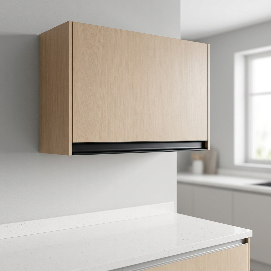 US Stock Anodized Aluminum Hidden Flush G Pulls Kitchen Bathroom Cabinet Drawer Handles - scene view