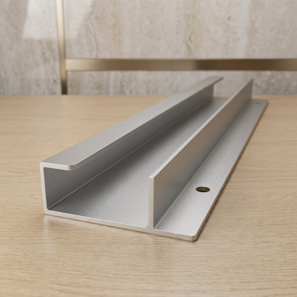 Anodized Aluminum Flush G Pulls Hidden Minimalist Cabinet Handles for Kitchen & Bathroom