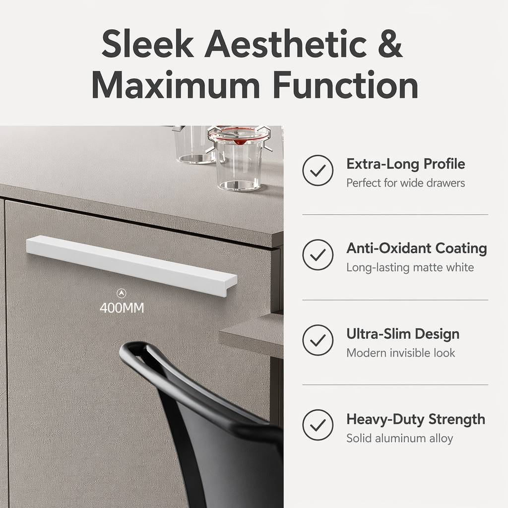 Bulk Aluminum Extruded Handles Slim Curved Kitchen Cabinet Drawer Decorative Simple Edge Factory Direct