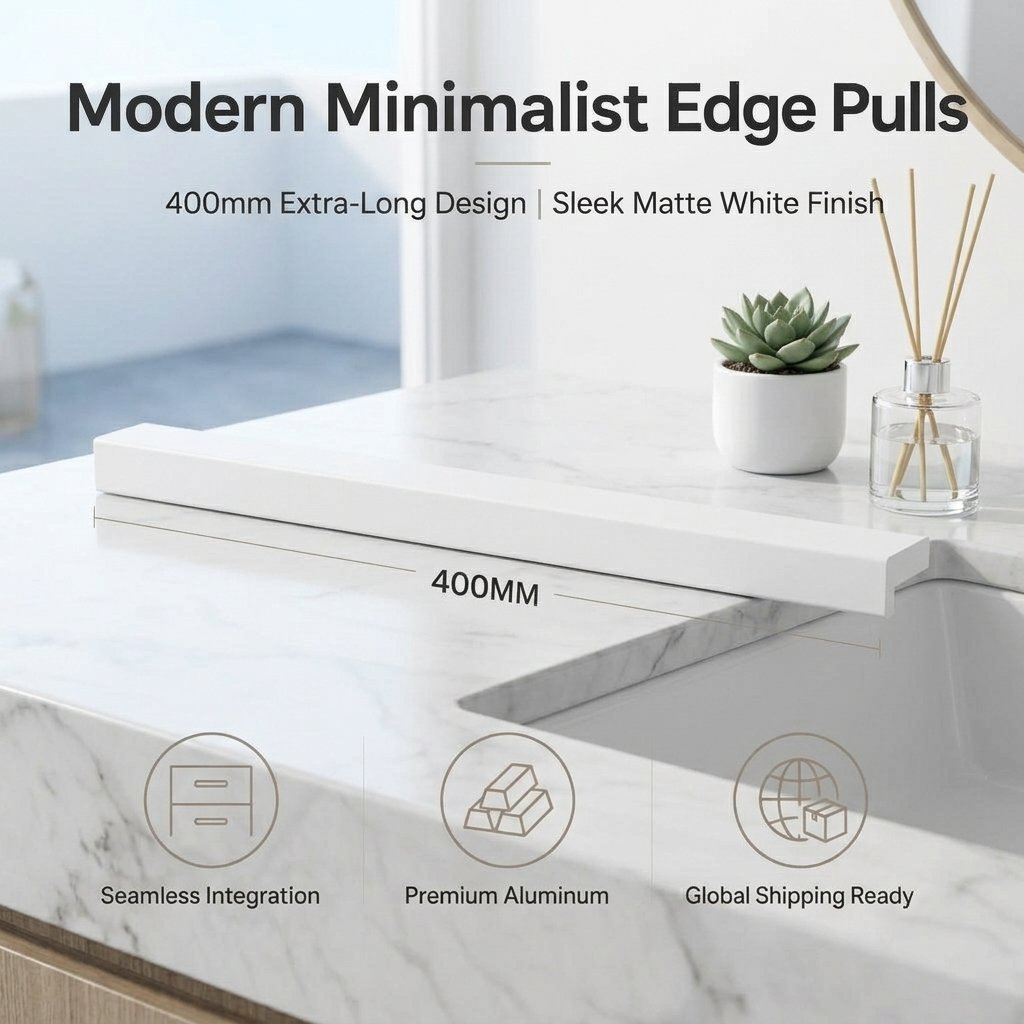 Bulk Aluminum Extruded Handles Slim Curved Kitchen Cabinet Drawer Decorative Simple Edge Factory Direct - scene view