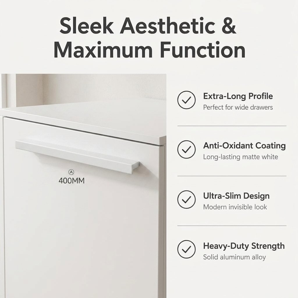 Bulk Aluminum Extruded Handles Slim Curved Kitchen Cabinet Drawer Decorative Simple Edge Factory Direct - scene view
