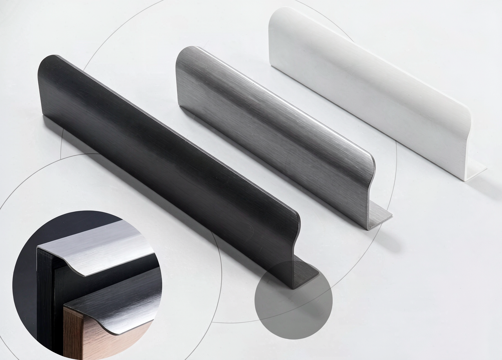 German Style Aluminum Cabinet Pulls, Thickened Oxidation Resistant Handles for Dining Cabinets & Drawers, Minimalist Hardware for Bathroom Vanities