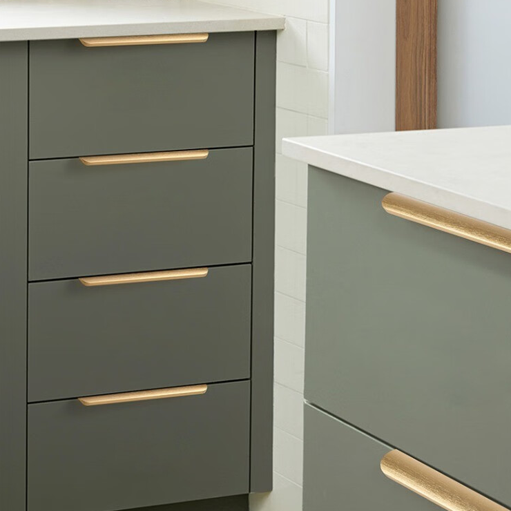German Style Aluminum Cabinet Pulls, Thickened Oxidation Resistant Handles for Dining Cabinets & Drawers, Minimalist Hardware for Bathroom Vanities - scene view