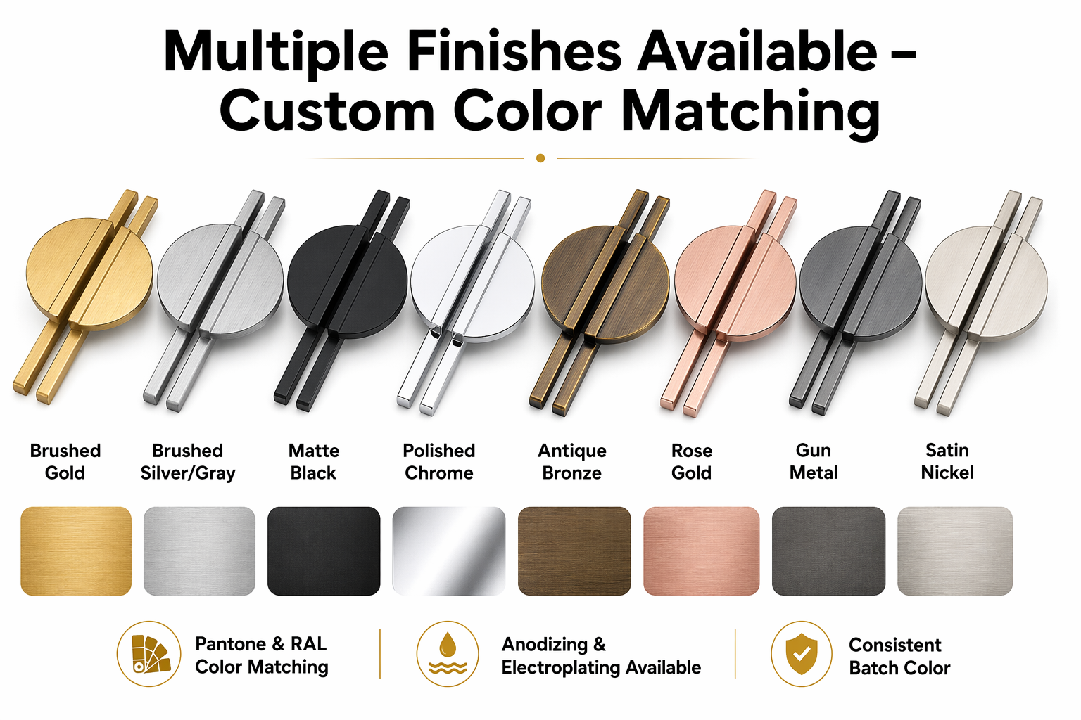 Aluminum Cabinet Drawer Handle, American Farmhouse Style Rust Resistant Kitchen Hardware, Durable Easy Install Pulls for Condo Bathroom Cupboards