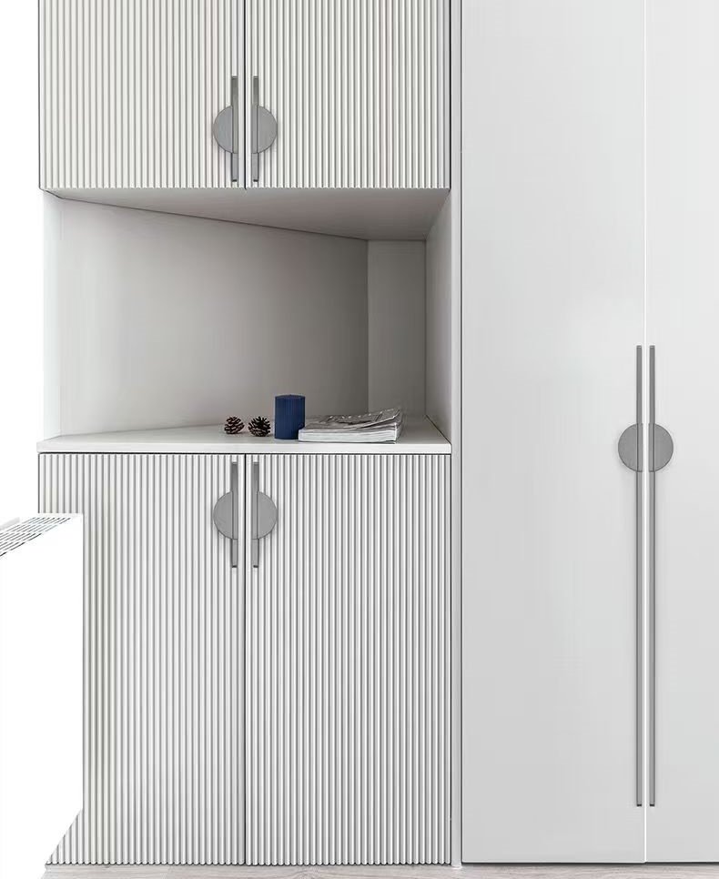 Aluminum Cabinet Drawer Handle, American Farmhouse Style Rust Resistant Kitchen Hardware, Durable Easy Install Pulls for Condo Bathroom Cupboards - scene view