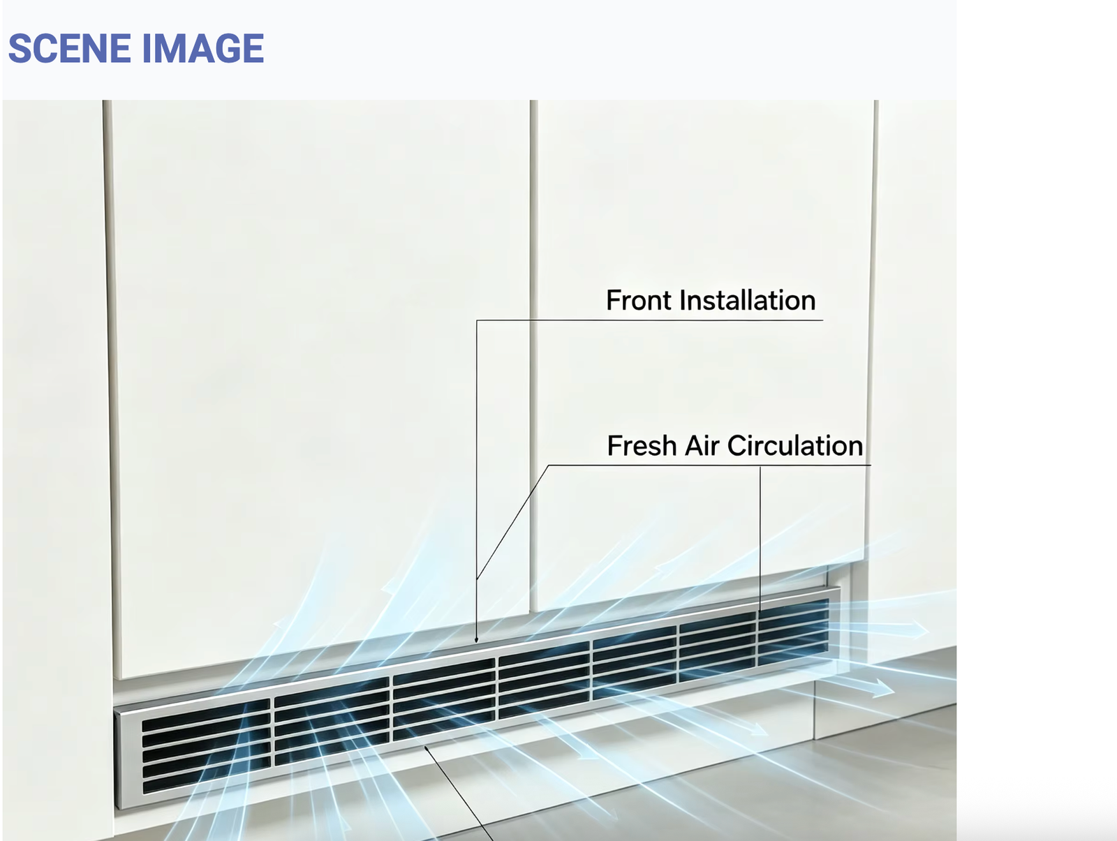 Factory wholesale natural aluminum open mesh vent grille for kitchen cabinets - scene view