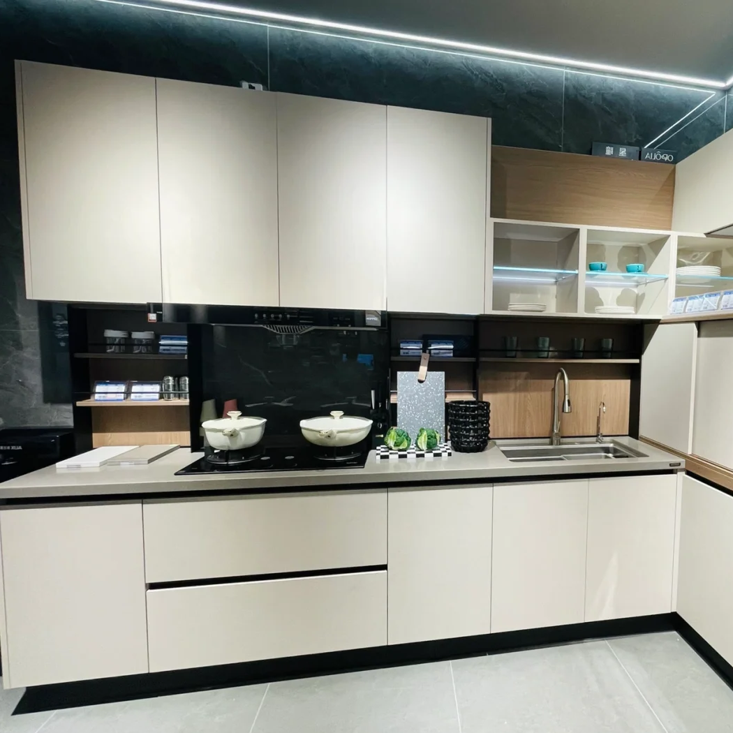 Anodized Aluminum Flush G Handles, Contemporary Invisible Cabinet Pulls for US Kitchen & Bathroom Cupboards - scene view