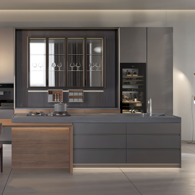 Anodized Aluminum Flush G Handles, Contemporary Invisible Cabinet Pulls for US Kitchen & Bathroom Cupboards - scene view
