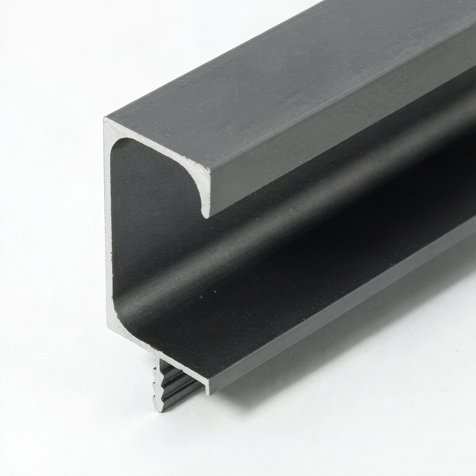 Gunmetal Anodized Aluminum Flush G Handles, Invisible Modern Cabinet Handles for Europen Kitchen & Bathroom Cupboards