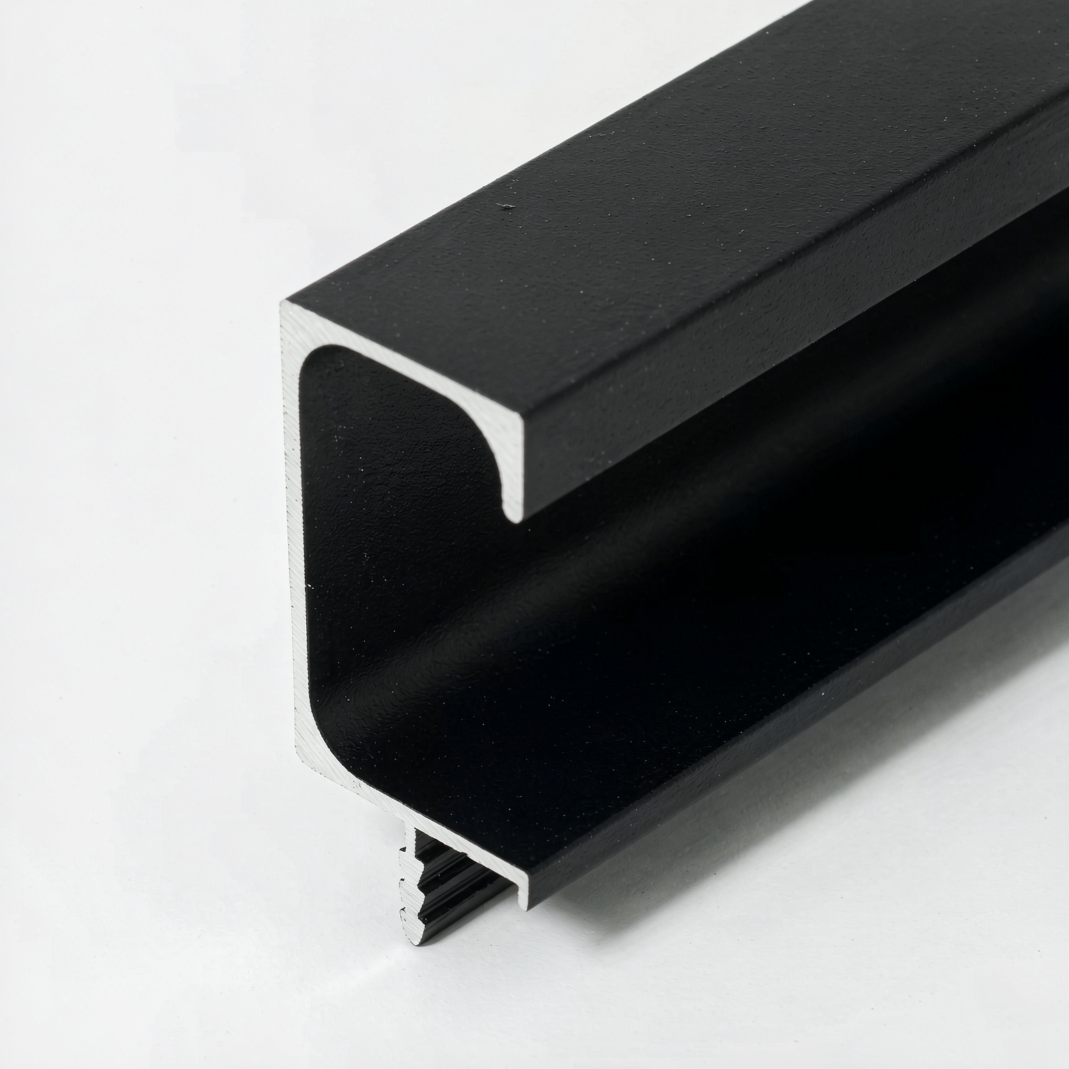 Gunmetal Anodized Aluminum Flush G Handles, Invisible Modern Cabinet Handles for Europen Kitchen & Bathroom Cupboards