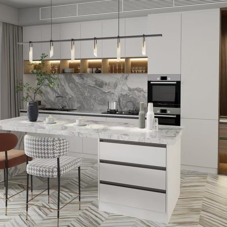Gunmetal Anodized Aluminum Flush G Handles, Invisible Modern Cabinet Handles for Europen Kitchen & Bathroom Cupboards - scene view
