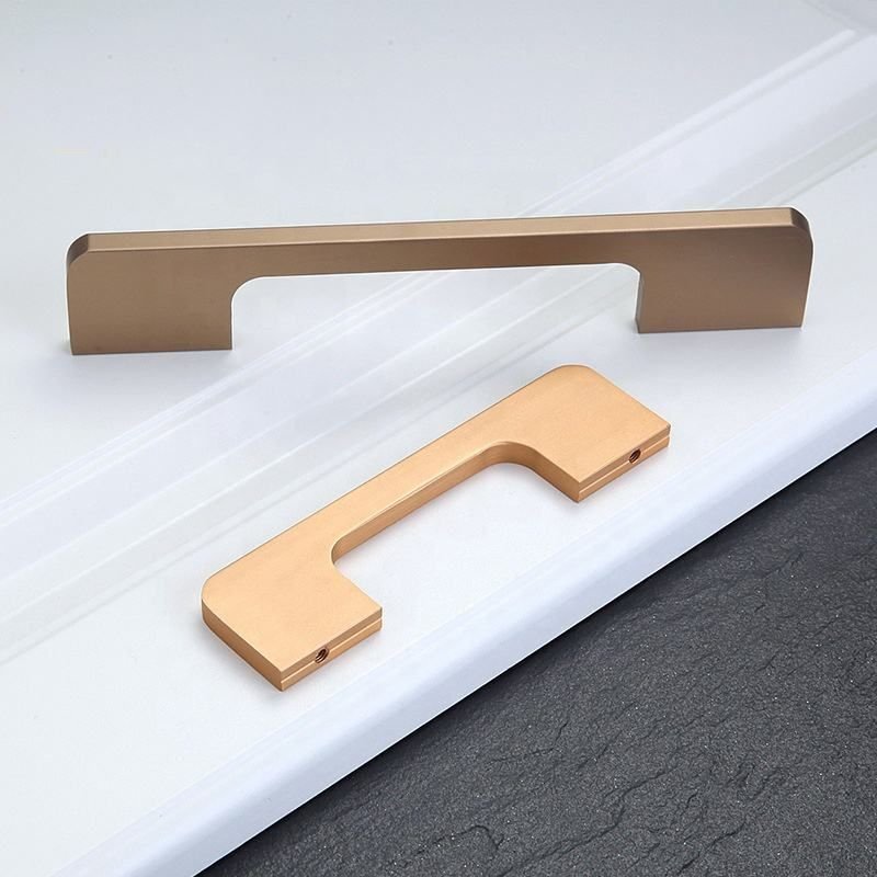Minimalist Square Solid Aluminum Cabinet Pull Handle Easy Install Kitchen Drawer Hardware