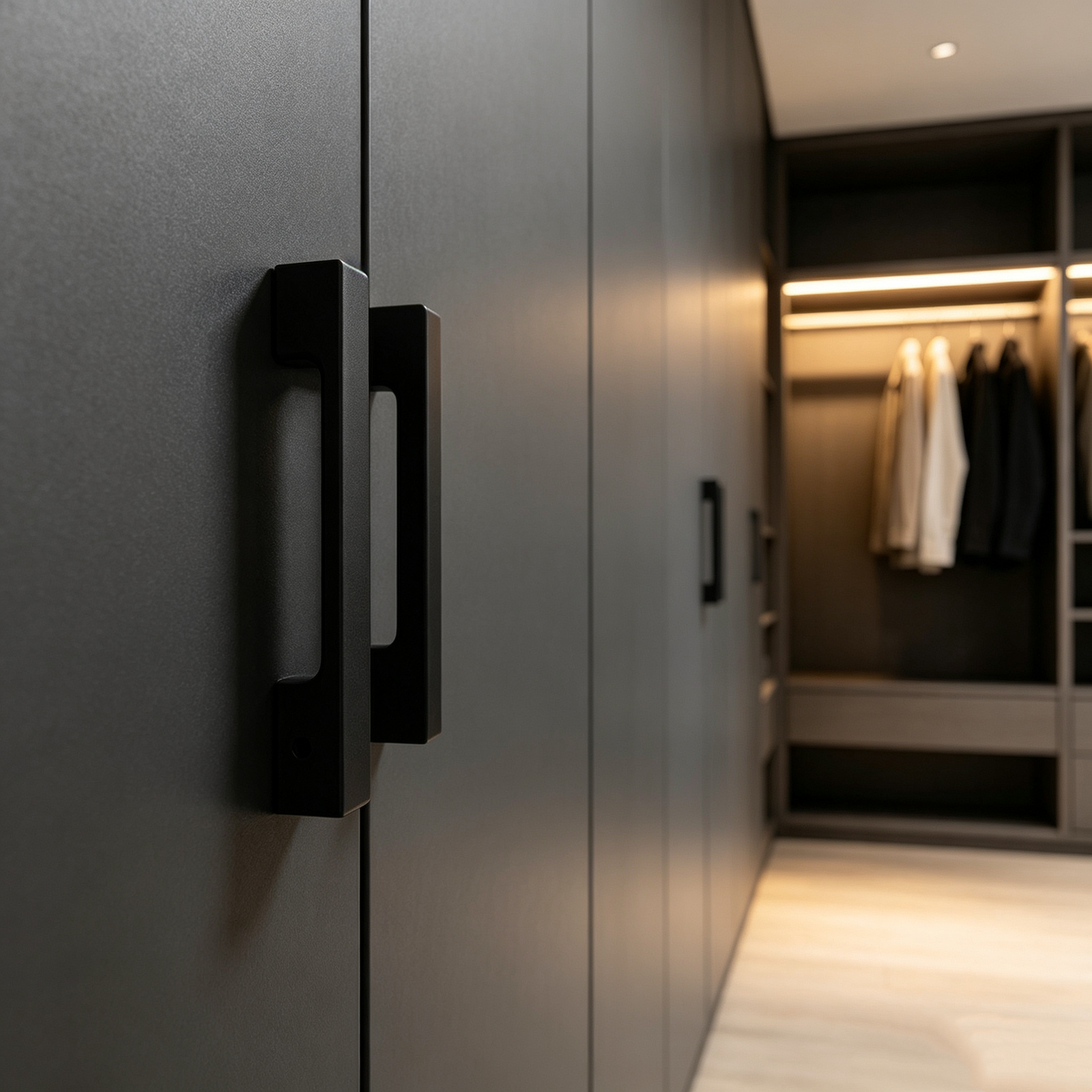 Minimalist Square Solid Aluminum Cabinet Pull Handle Easy Install Kitchen Drawer Hardware - scene view