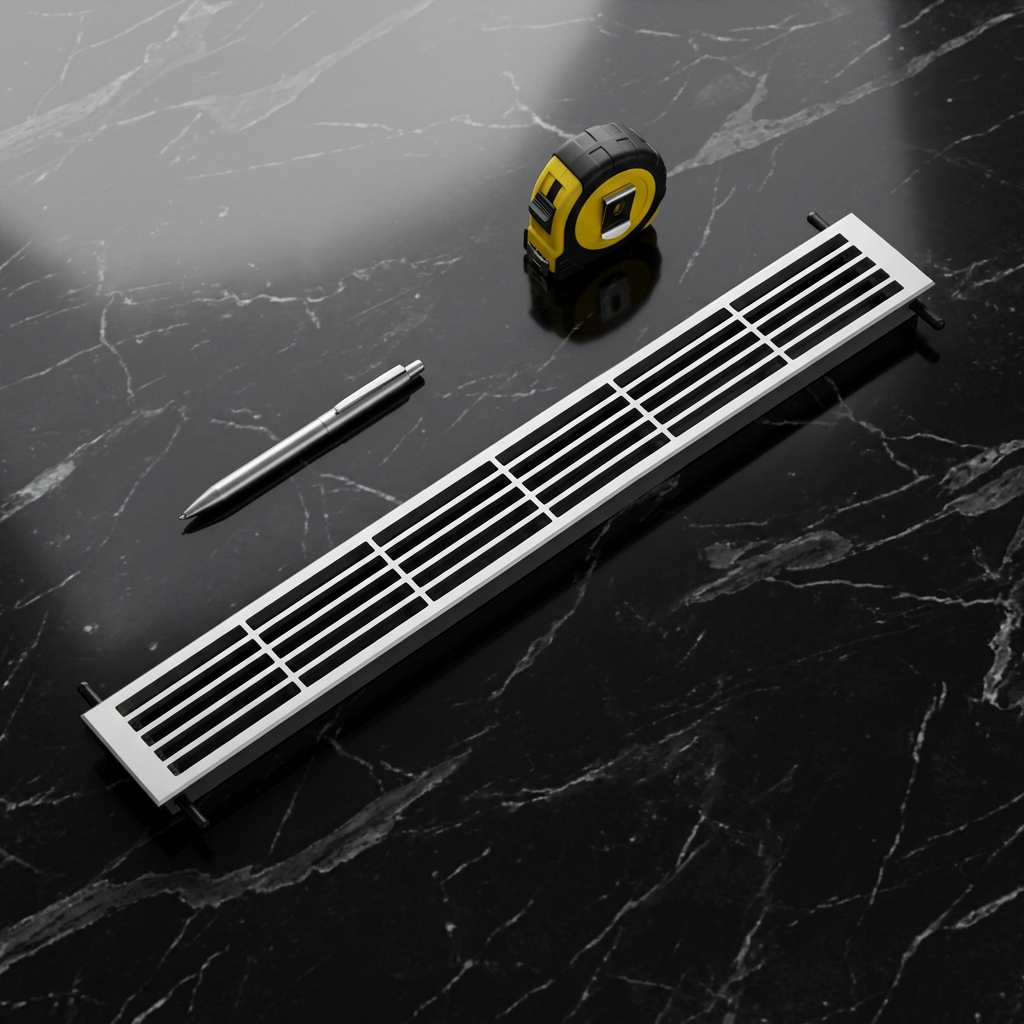 Tropical Charcoal Aluminum Slat Vent Grille, Mildew Proof Airflow Cover for Humid Tropical Kitchen Cabinets