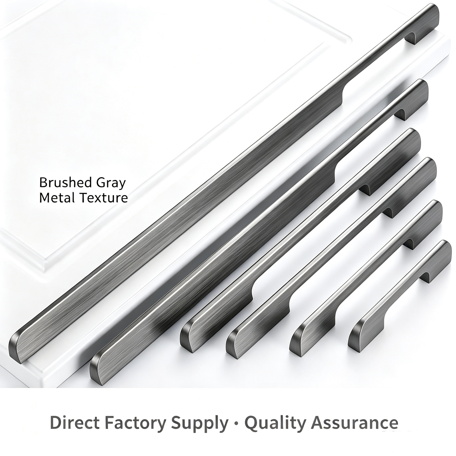 Gunmetal Anodized Aluminum Handles, Nordic Square Cabinet Pulls for US Kitchen & Bathroom Cupboards