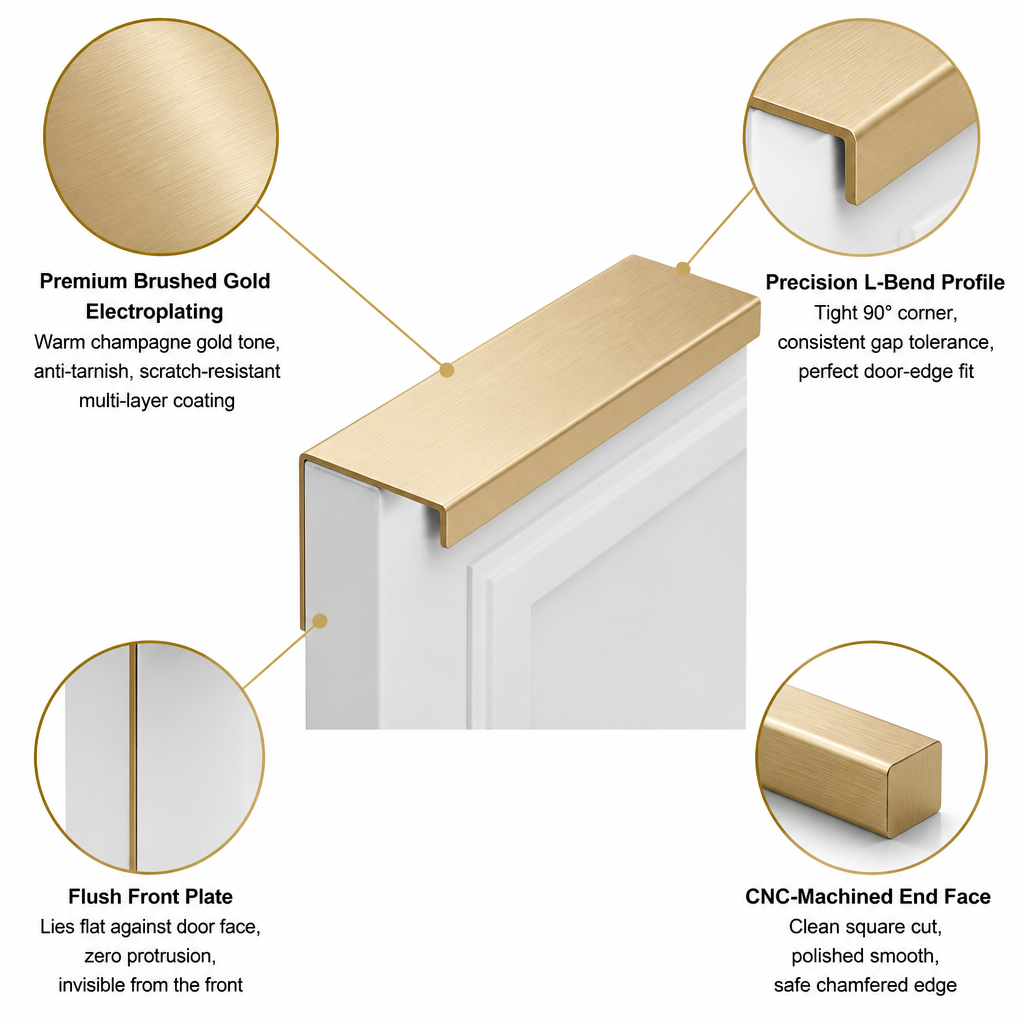 Nordic Aluminum Drawer Handle Cabinet Drawer Handle Rust Free Cabinet Hardware