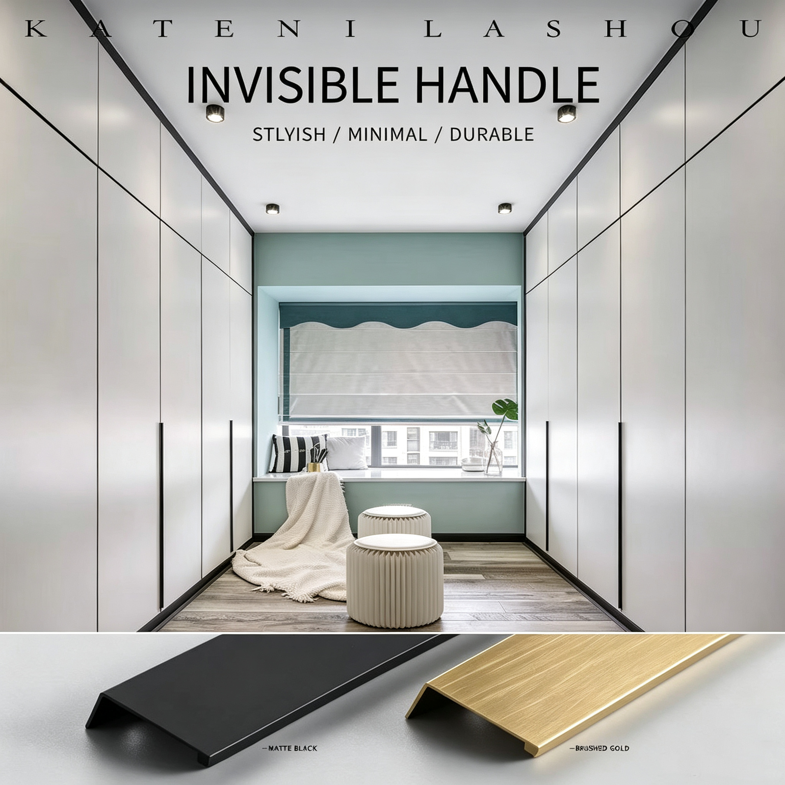 Nordic Aluminum Drawer Handle Cabinet Drawer Handle Rust Free Cabinet Hardware - scene view