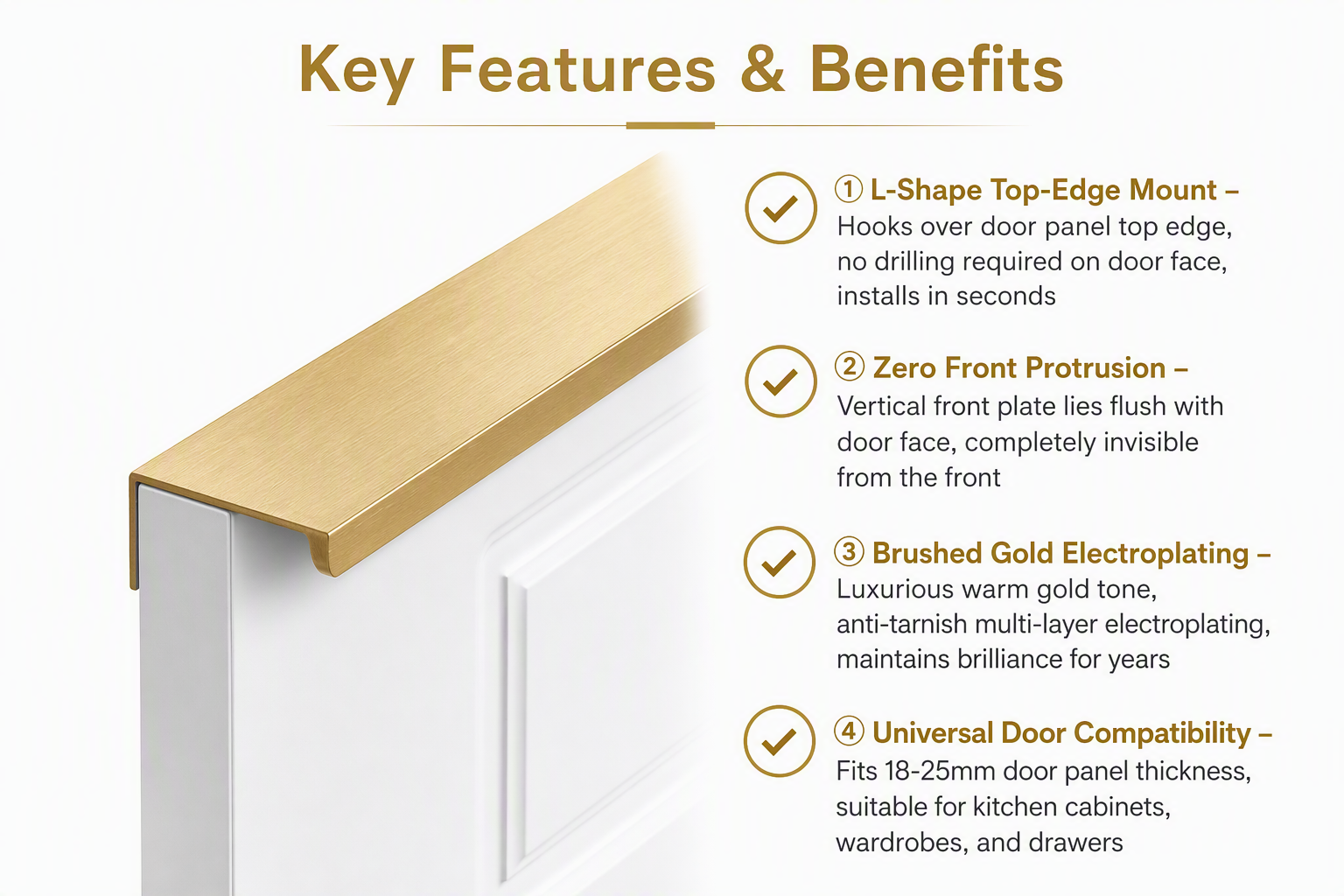 Nordic Aluminum Drawer Handle Cabinet Drawer Handle Rust Free Cabinet Hardware