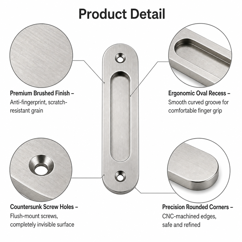 Concealed Pull Hidden Handle Recessed Door Handles Sliding Closet Door Finger Flush Pulls