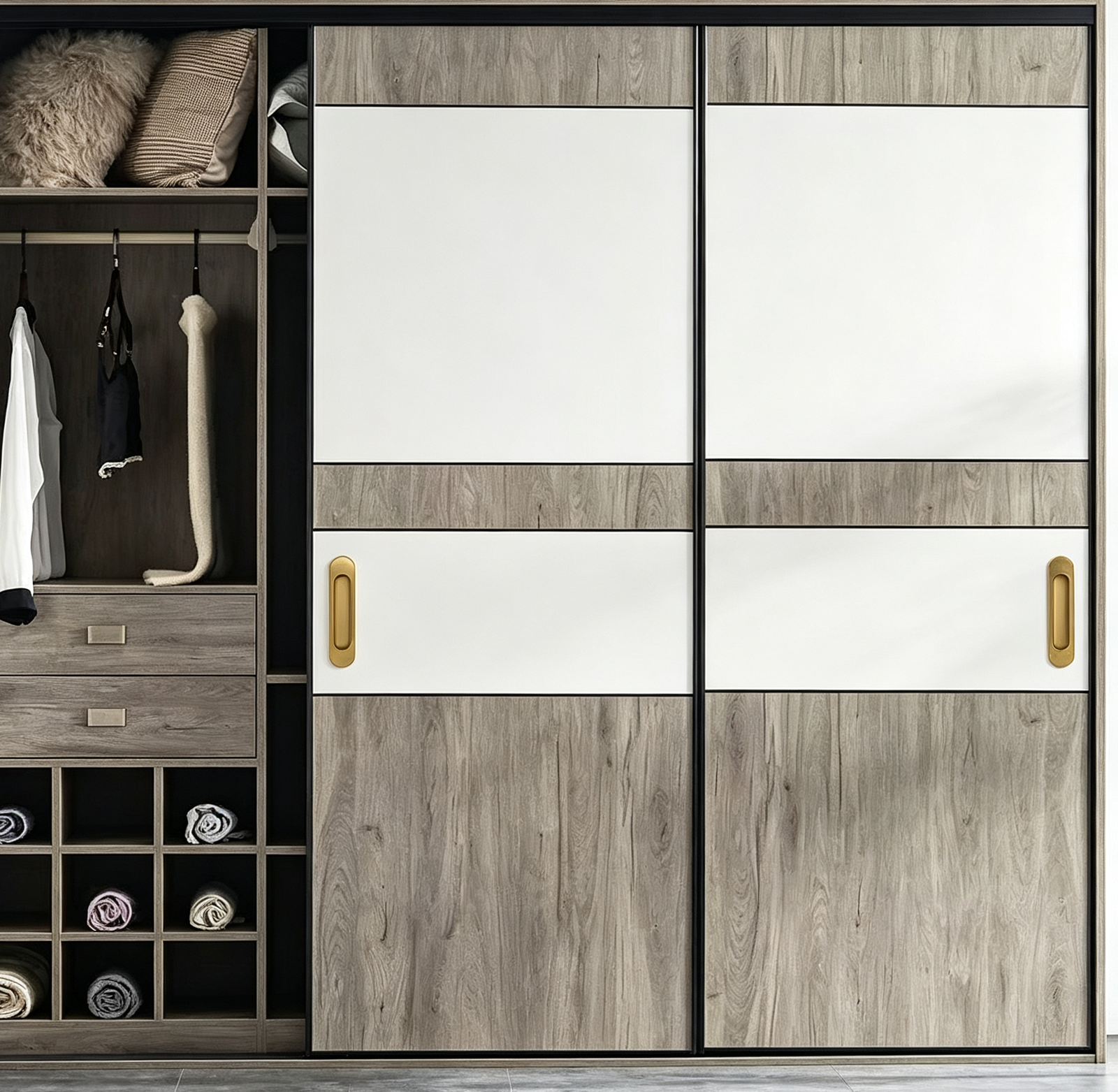 Concealed Pull Hidden Handle Recessed Door Handles Sliding Closet Door Finger Flush Pulls - scene view