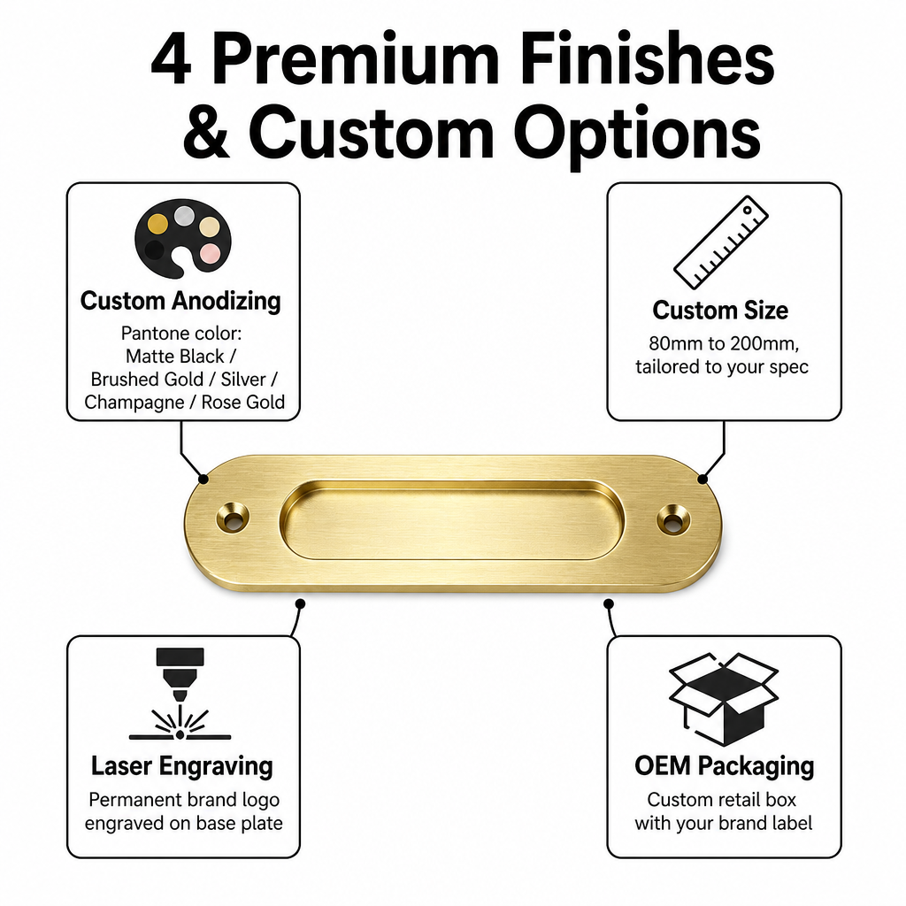 Concealed Pull Hidden Handle Recessed Door Handles Sliding Closet Door Finger Flush Pulls