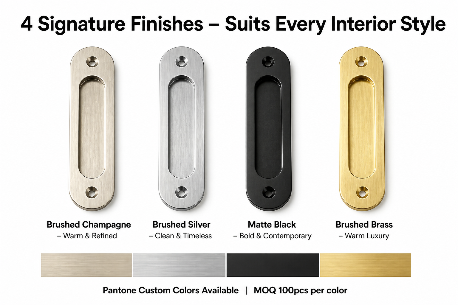 Concealed Pull Hidden Handle Recessed Door Handles Sliding Closet Door Finger Flush Pulls