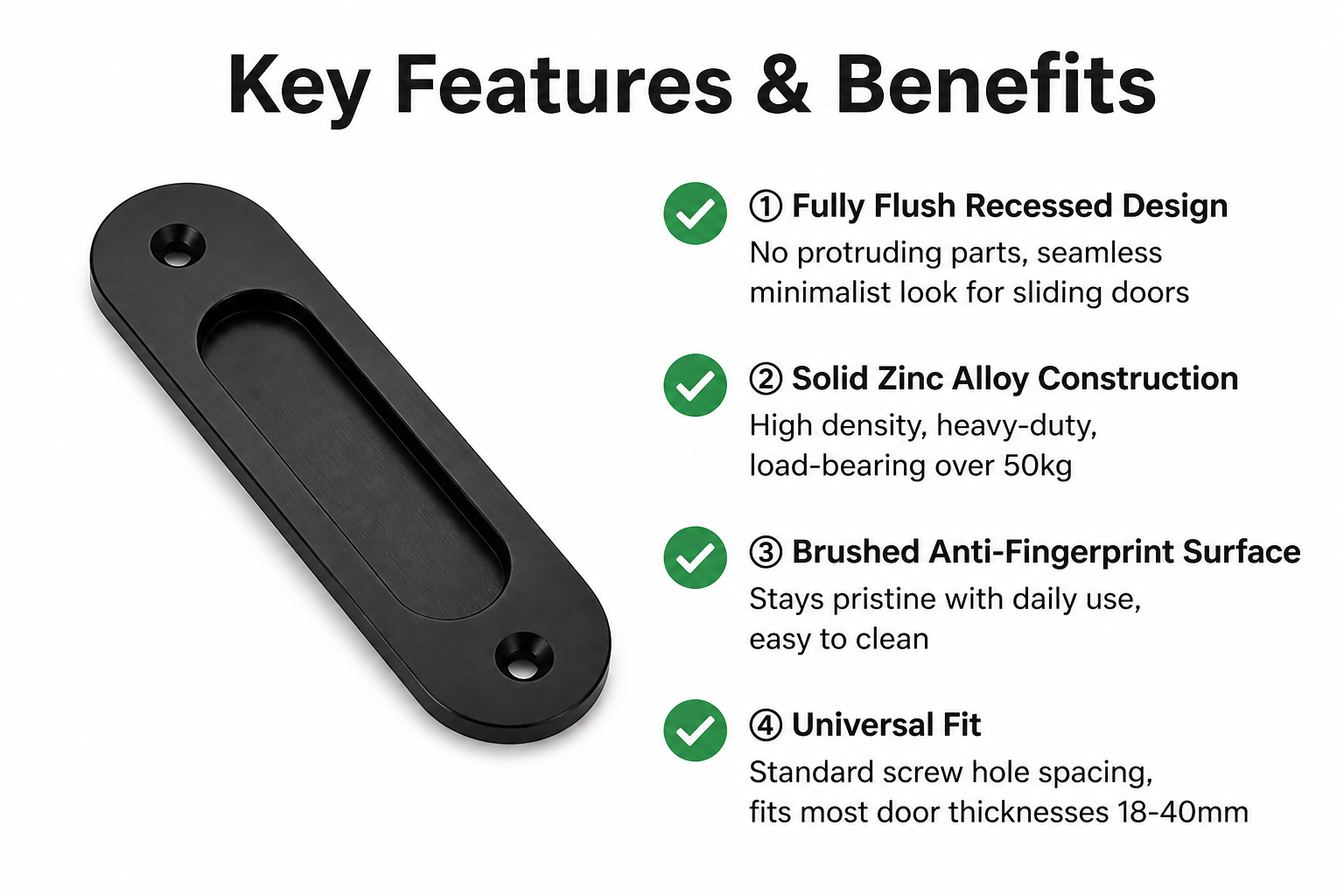 Concealed Pull Hidden Handle Recessed Door Handles Sliding Closet Door Finger Flush Pulls
