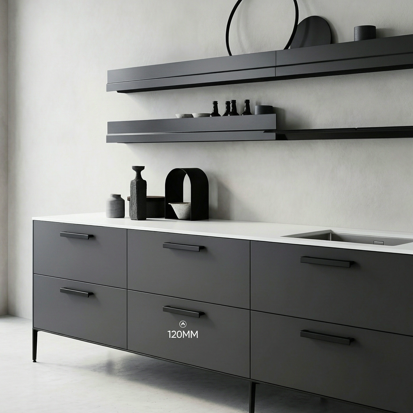 Cabinet Handle Aluminum Kitchen Handle Furniture Simple Style Long Profile Cabinet Main Door Handles - scene view