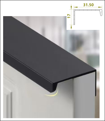 Fancy Luxury Gold Extra Long Aluminum Profile Handle Chrome Black Brushed Nickel Aluminum Kitchen Handle Aluminum Pull