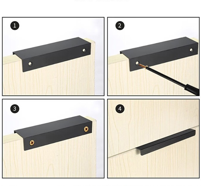Fancy Luxury Gold Extra Long Aluminum Profile Handle Chrome Black Brushed Nickel Aluminum Kitchen Handle Aluminum Pull