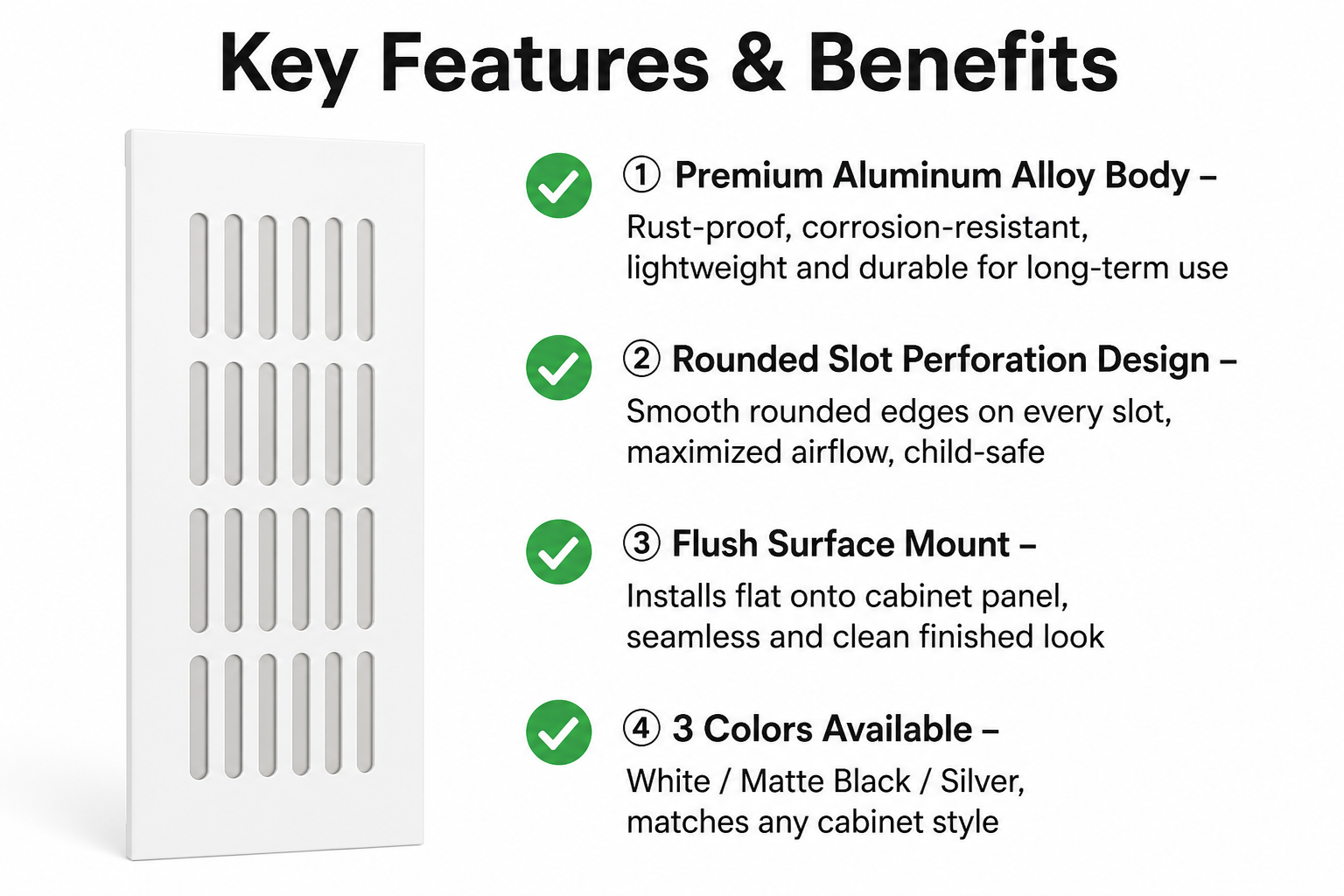 Aluminum Alloy Rectangular Grill Cover for Kitchen Cabinet Ventilation Fresh for Air Vent for Wardrobe Furniture Hardware